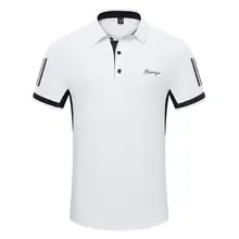 Спортивная одежда для гольфа летняя дышащая быстросохнущая Мужская футболка для гольфа мужская с короткими рукавами и лацканами футболка спортивные футболки топы