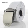 BOKADIAO Men&Women Military Canvas belt luxury Metal buckle jeans belt White Army tactical belts for women waistband strap male ► Photo 1/6