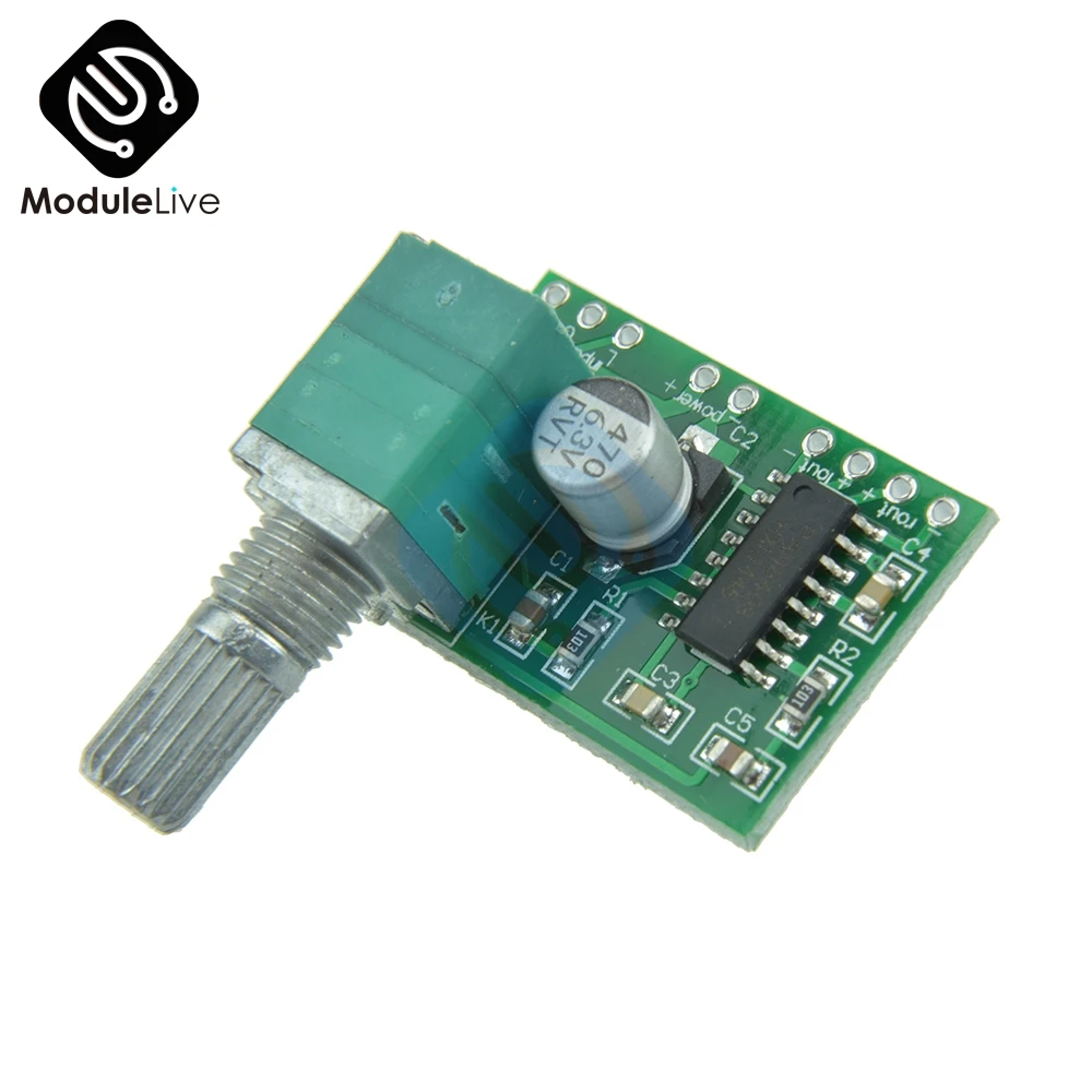 

Super Mini PAM8403 DC 5V 2 Channel USB Digital Audio Amplifier Board Module 2 * 3W Volume Control with Potentionmeter Switch