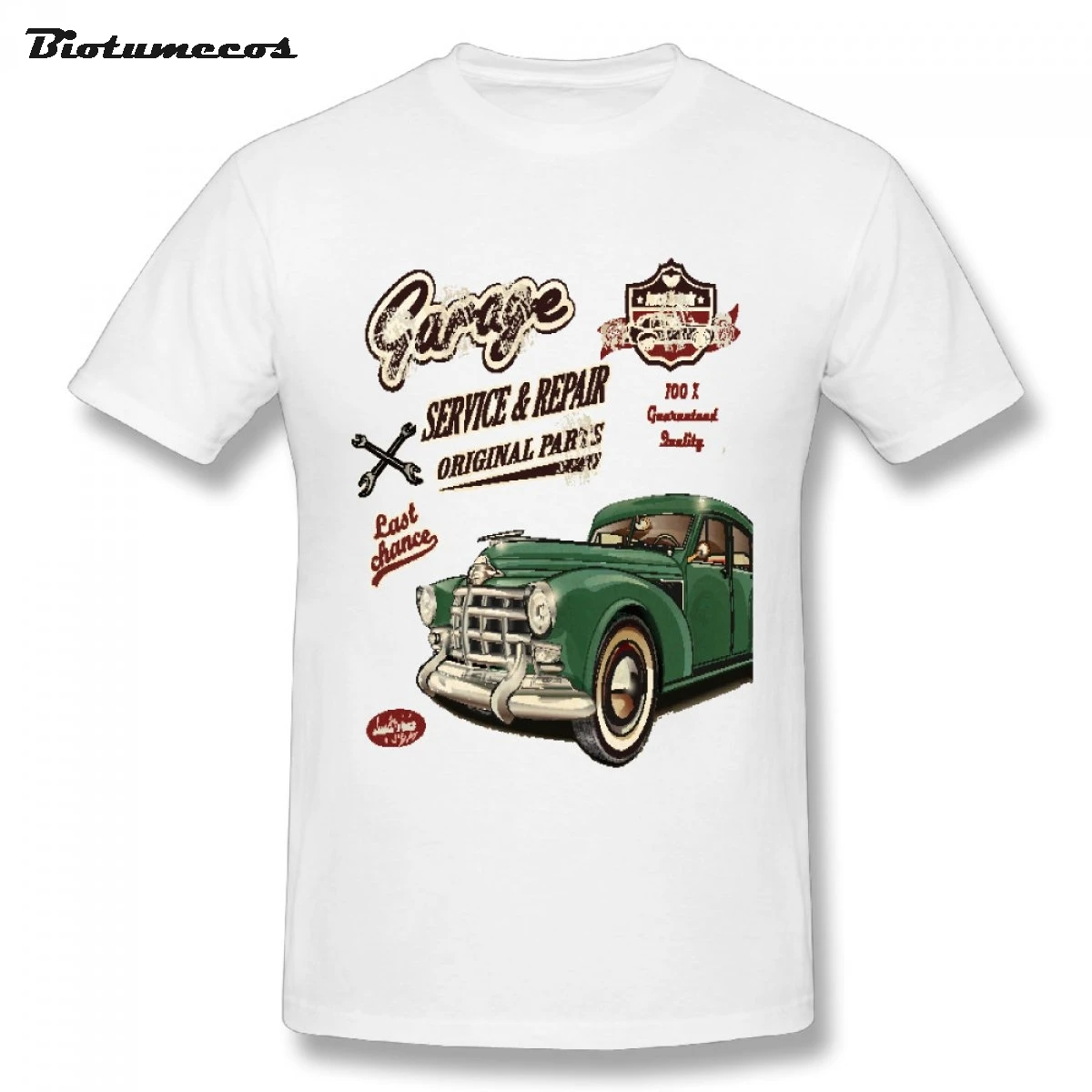 New Brand Men Tshirts Garage Last Chance Service Or Repair Original New Brand Men Tshirts Garage Last Chance Service Or Repair Original Paris Green Bubble Car Printed Top Clothing Mtcc081
