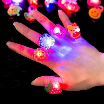 

5pcs/set Glow in the Dark Toys Luminous rings flash gifts LED cartoon lights toys for children Playing In Night
