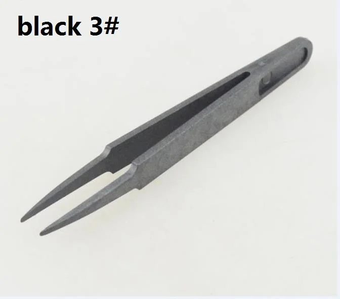 

6 types Black Anti-static Carbon Fiber Tweezers Flat Head Elbow Round Wide Mouth Flat Head Heat Resistant Tweezer