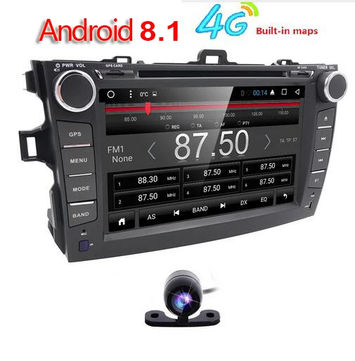 Android 8 1 автомобильный dvd плеер для Toyota corolla 2007 2008 2009 2010 2011 в dash 2 din 1024*600 gps навигация