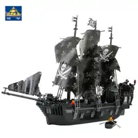 87010 1184 PCs New Pirates of the Caribbean Black Pearl Ship Large Model Christmas Gift Building Blocks Toys for Children