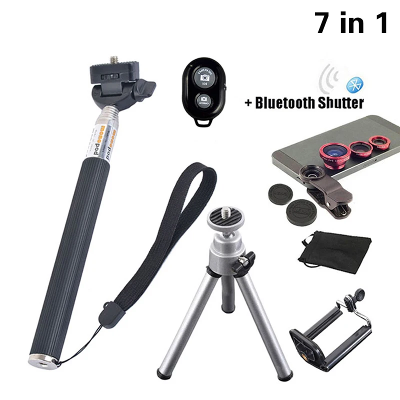 7in1 universal clip 3in1 lenses fish eye wide angle macro lens tripod bluetooth 7in1 universal clip 3in1 lenses fish eye wide angle macro lens tripod bluetooth