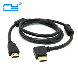 90 градусов влево под углом ТИП Мужчина HDMI кабель 1.5 м 5ft черный Поддержка 1.4 и 3D и ethernet