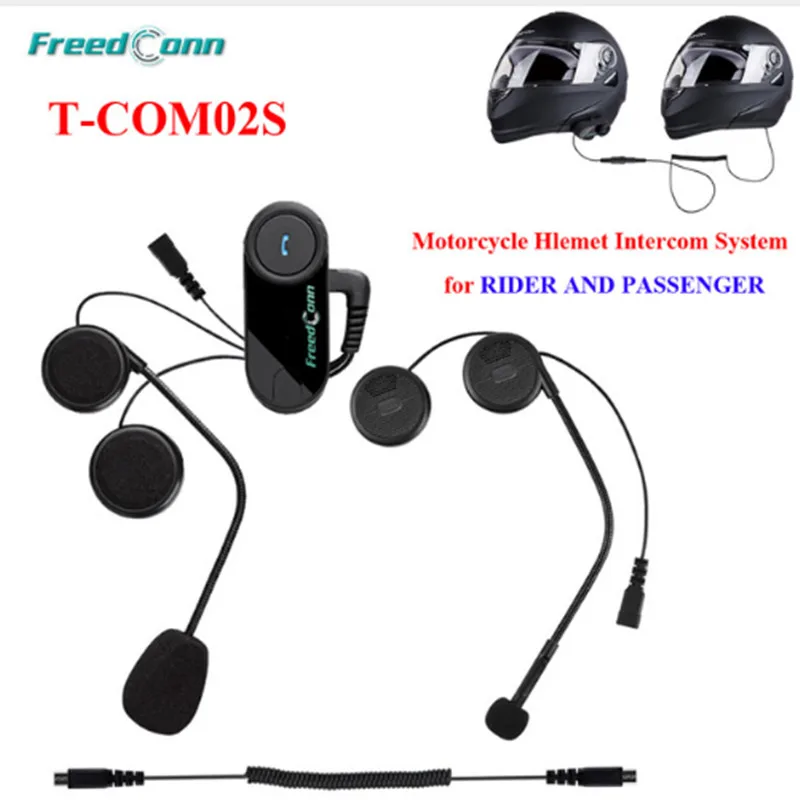 FreedConn T COM02S Motorcycle Helmet Bluetooth Headsets Handsfree Headset Rider&Pillion