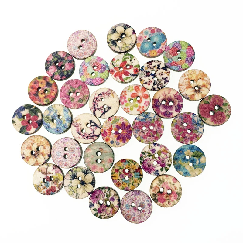 100pcs Mixed Christmas Flower Sewing Scrapbook Craft Wooden Buttons DIY 100pcs Mixed Christmas Flower Sewing Scrapbook Craft Wooden Buttons DIY