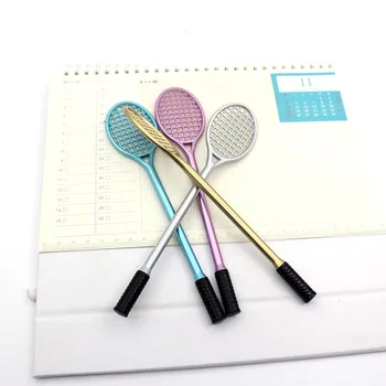 

4 colors new creative stationery racket gel pen Cute water-based gel pen 0.5mm needle black office pen school supplies