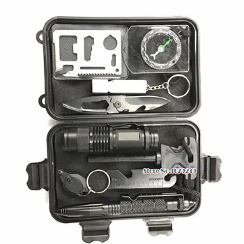 

12 in 1 Multi-function Tool Set First Aid Kit Outdoor Camping Hiking Survival Kit Tools Emergency Survival Gear Suit