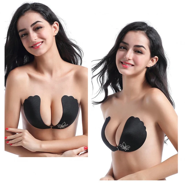 Anti-tarnishing Silicone Bra Sexy Invisible Zipper Perforated Breathable  Breast Stickers Strapless Bralette Stripper Lingerie - Bras - AliExpress