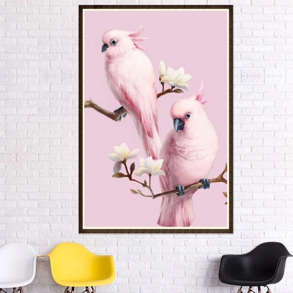 

5D DIY Diamond Painting Pink Parrot Diamond Embroidery Home Wall Decor Dropshipping FAS