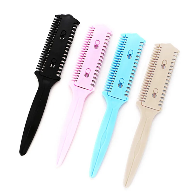 

Professional Hair Razor Comb Hair Comb DIY Cutting Thinning Comb Double-Sided Knife Inside Blades Hair Brush Hair Styling Tool