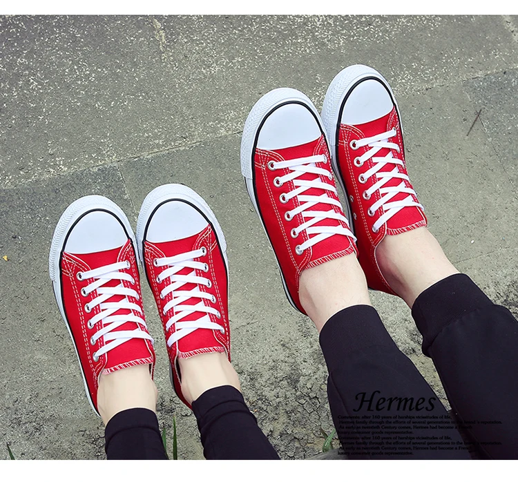 SUROM/Модная Молодежная мужская обувь; повседневные белые кроссовки унисекс; дышащая парусиновая обувь для прогулок; обувь на плоской подошве со шнуровкой для мужчин и женщин; Цвет Красный