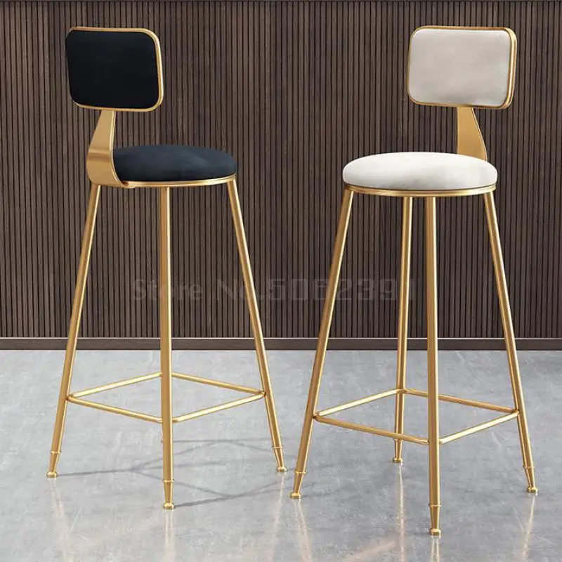 

Scandinavian Luxury Ins Bar Chair, Bar Chair, Simple Fashion Bar Chair, Back Stand, High Stand, Golden Internet Red Bar Bench