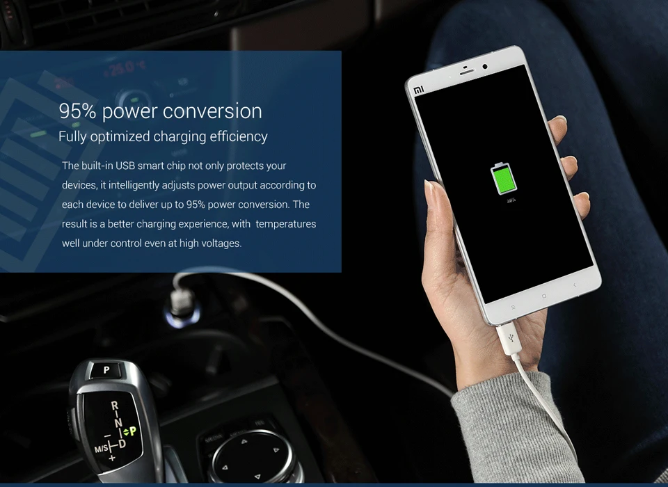 Xiaomi Mi, автомобильное зарядное устройство, двойной USB, Макс., 5 В/А, металлический стиль, мобильный телефон, дорожный адаптер, прикуриватель, металлическое автомобильное зарядное устройство