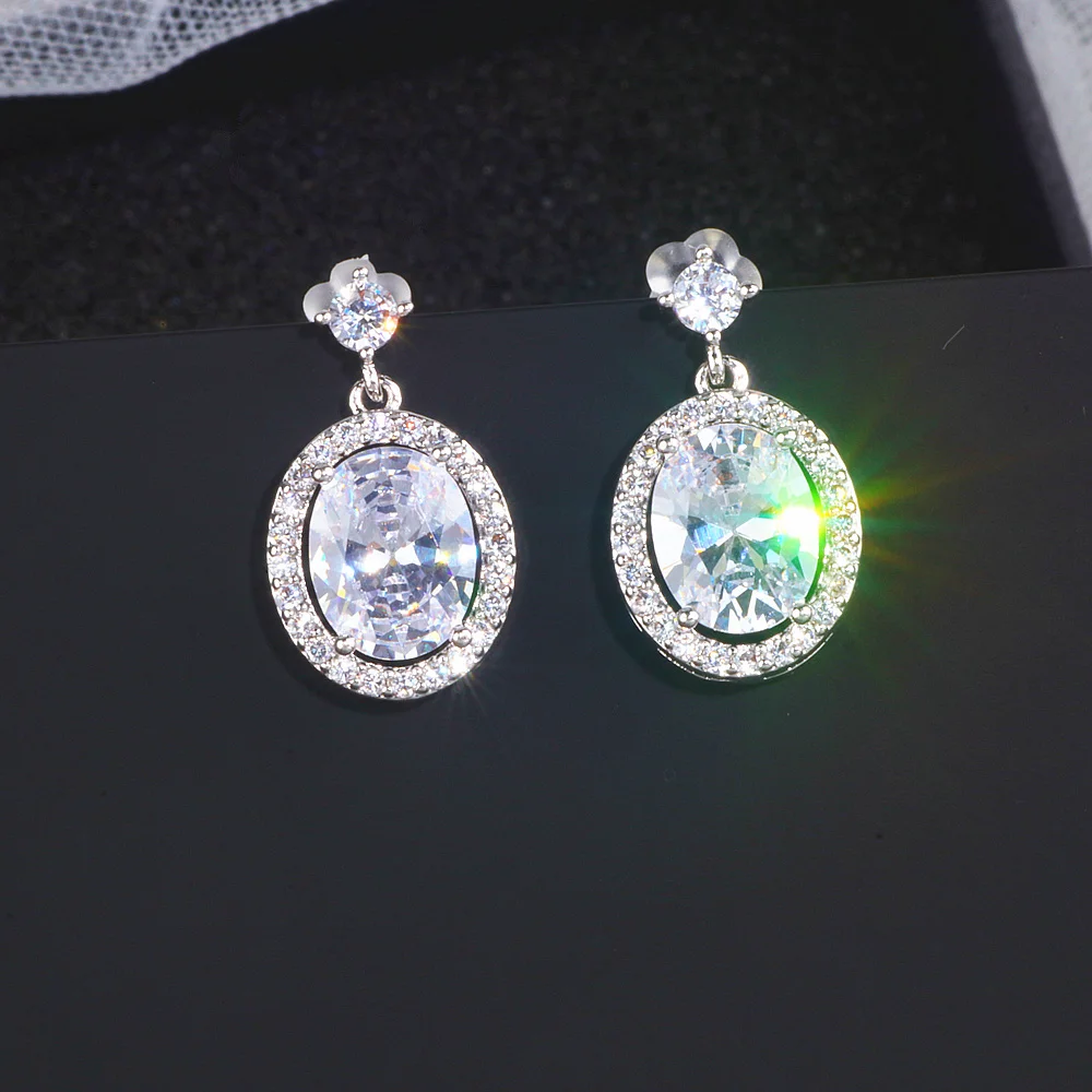 

2019 New Design Classic Luxury Shining AAA Cubic Zircon Drop Earrings for Women Wedding Bridal Earrings For Brides Gift Jewelry