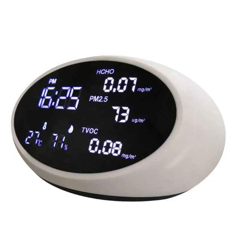 

5 in 1 HCHO/TVOC/AQI/PM2.5 Air Quality Monitor Temperature Humidity Meter