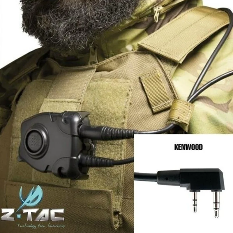 Z-Tactical Airsoft Bowman Elite II Гарнитура с Kenwood носимые наушники охотничья булавка Peltor PTT «нажми и говори» для военного радио