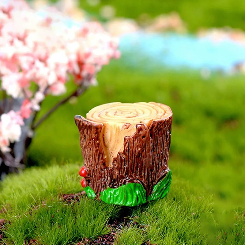 Resin Mini Tree Stump Micro Landscape Flower Pot Diy