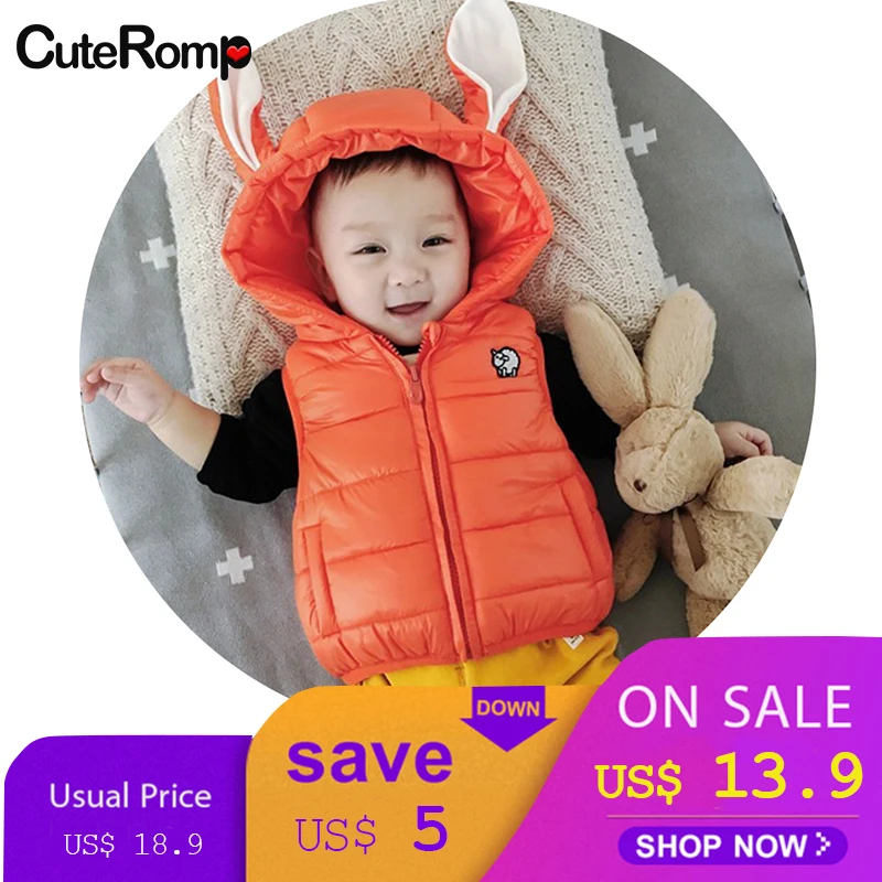 Newborn Infant Baby Boys Girls Cotton Vest Waistcoat Coat Sleeveless Animal Print Jacket