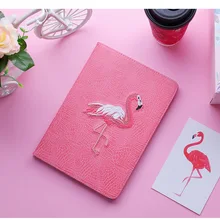 Мягкий чехол-подставка с 3D вышивкой фламинго, умный флип-чехол для apple iPad Mini 2 3 4 Air Pro 9,7 2019air 10,5