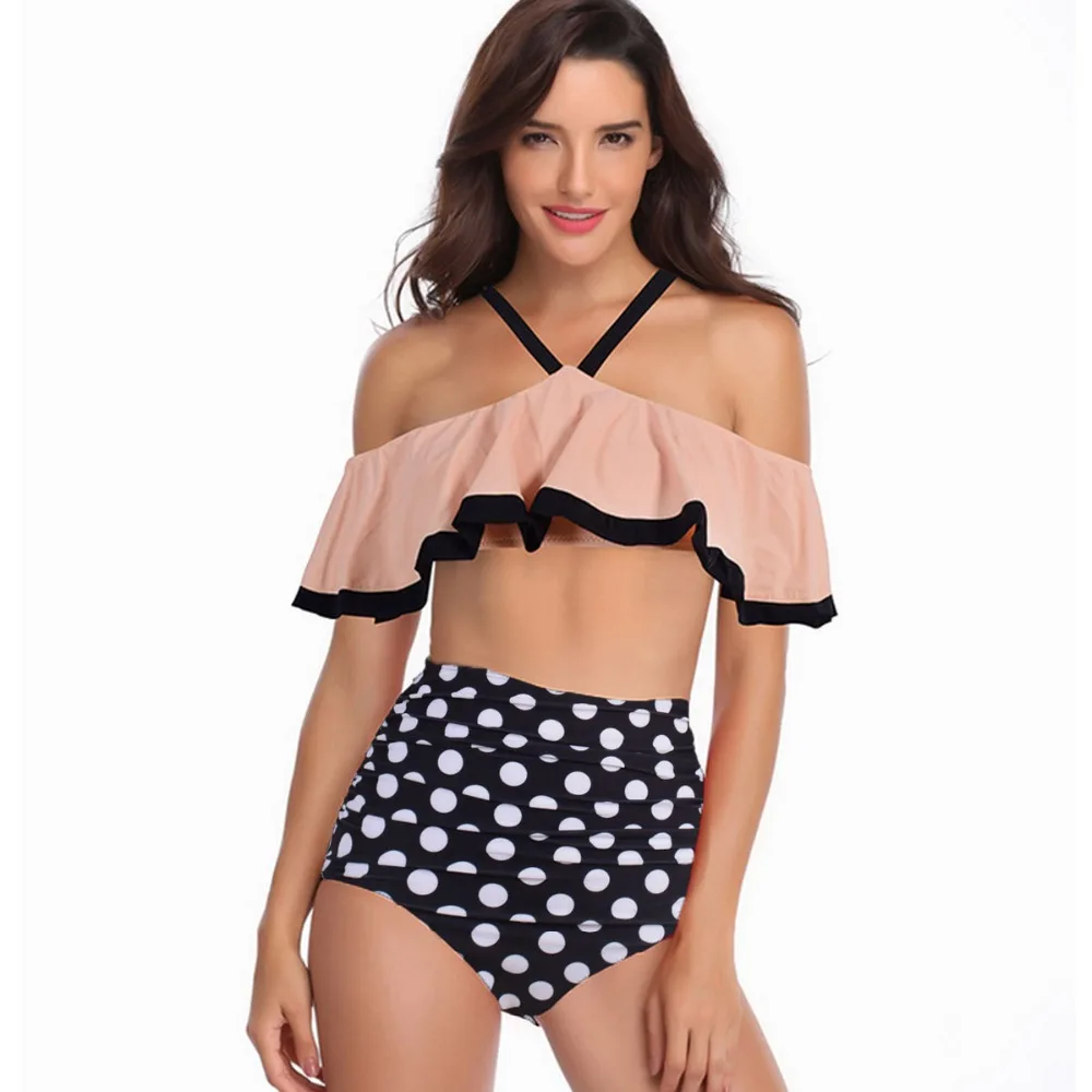 

Sexy High Waist Bikini Women Swimwear Push Up Swimsuit Ruffle Bikini Set Biquini 2019 Mujer Bathing Suit Swim Wear Beach Summer
