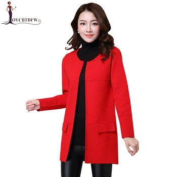 

Spring Women Sweater 2018 New Knitted cardigan Large size Autumn Sweater Mid long Fashion Long-sleeved Round neck Sweater DD912