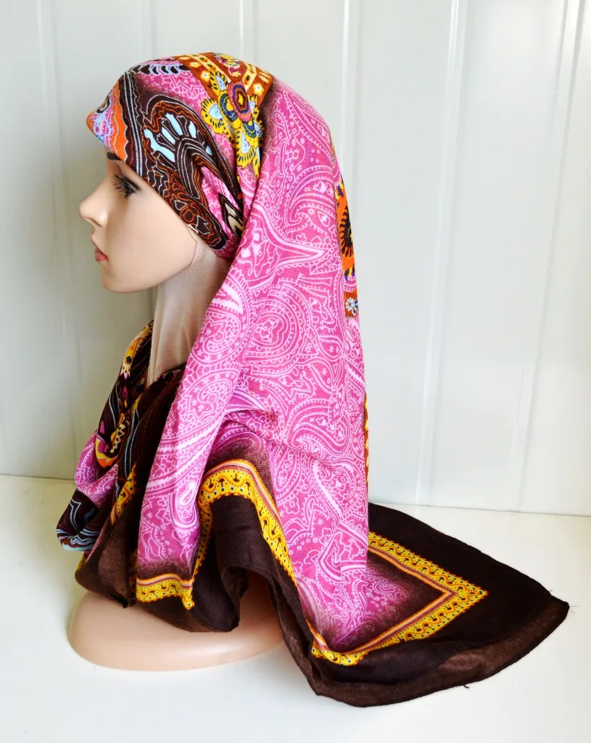 mu1991 New Arrival Fashion two different pattern print Square Scarf Big