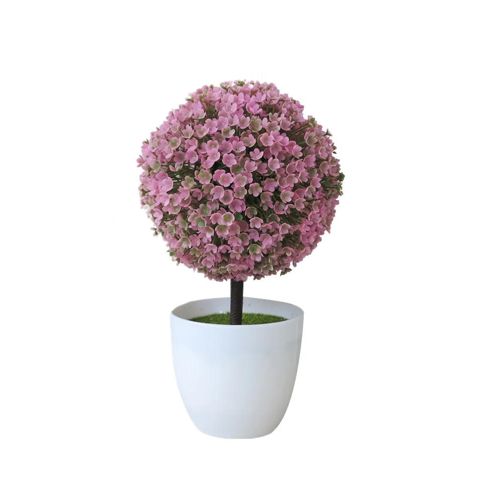 

Plastic Potted Box Ball Plant Decorative Artificial Indoor Outdoor Garden Pot UK Bonsai Small Tree Po Fake Flowers Hotel Decor