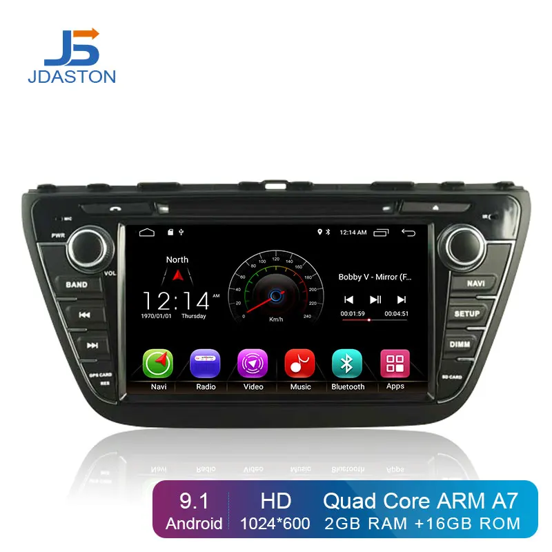 

JDASTON Android 9.1 Car DVD Player For Suzuki SX4 S-Cross 2014 2015 2016 Multimedia GPS Navigation 2 Din Car Radio Stereo audio