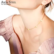 ASON стальное геометрическое ожерелье треугольник круг звезда колье ожерелье золото/серебро/ожерелье под розовое золото Подвески из нержавеющей стали для женщин
