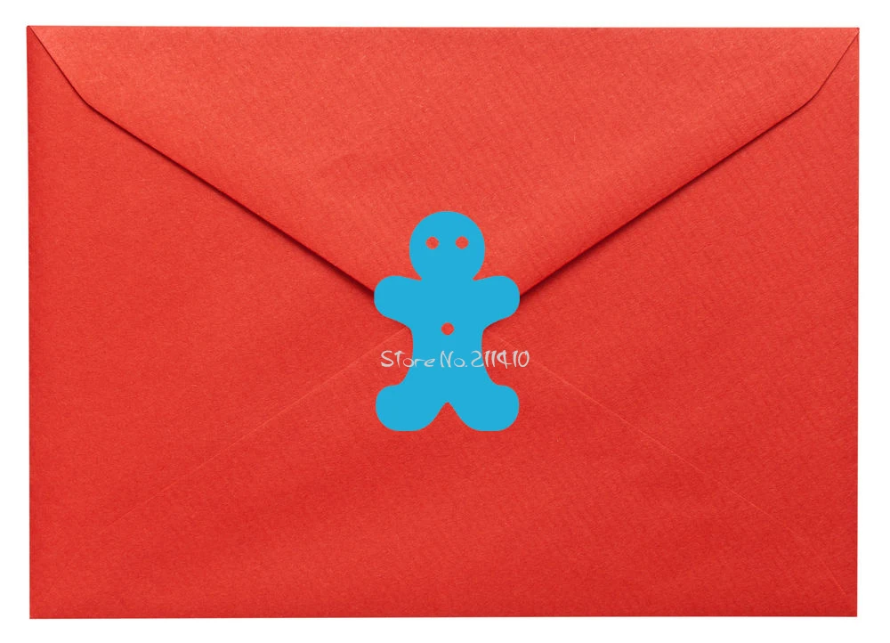 

20pcs/40pcs/60pcs Christmas Stickers For Envelope Gingerbread man Sticker Wall Decal Window Decor Giftwrap,Card Making Gift A661