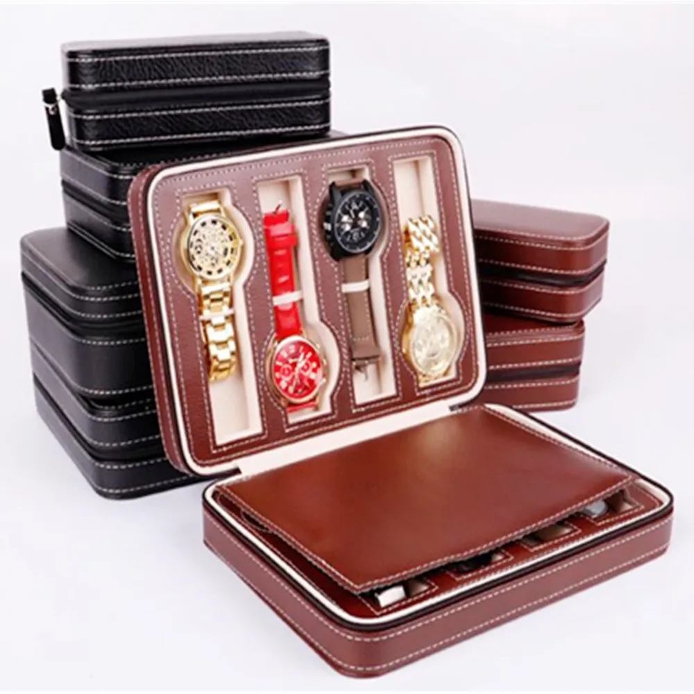 8 4 2 Grids Leather Watch Box Storage Showing Watches Display Storage
