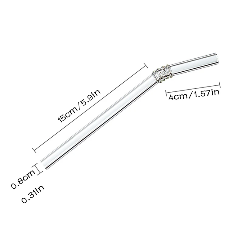  Reusable Clear Glass Straw Cocktail Milk Tea Coffee milk Crystal stirring Bent Drinking Straws For Birthday Party Wedding Bar |Бутылки для