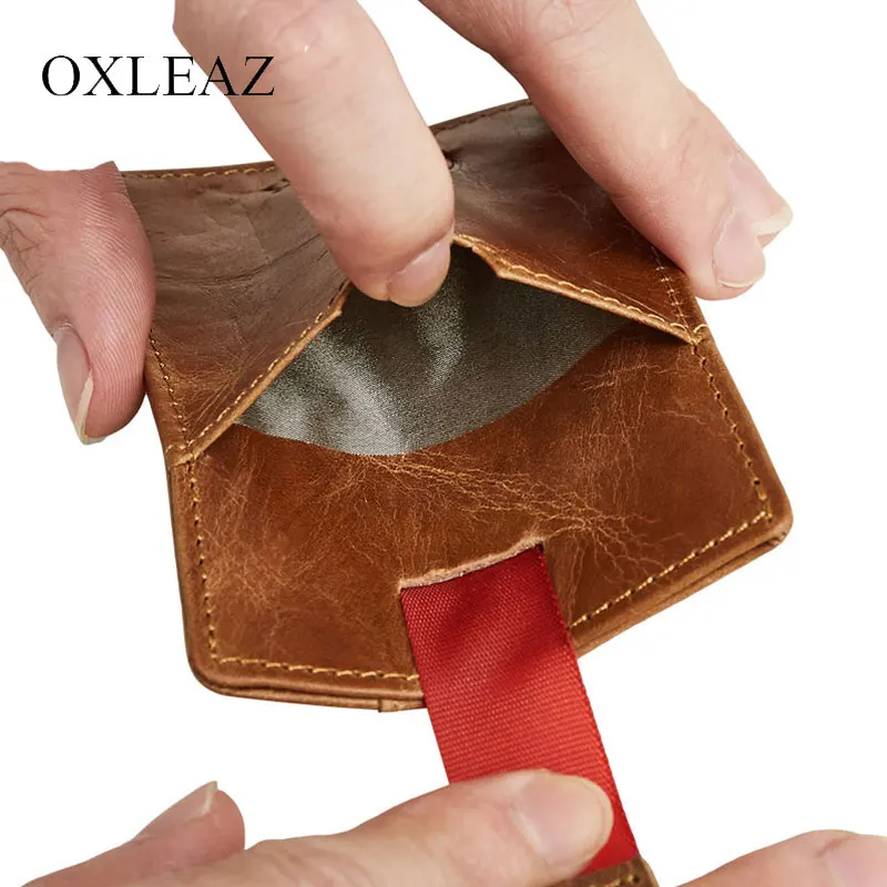 OXLEAZ мини RFID Блокировка визитница держатель карты протектор для мужчин Тонкий