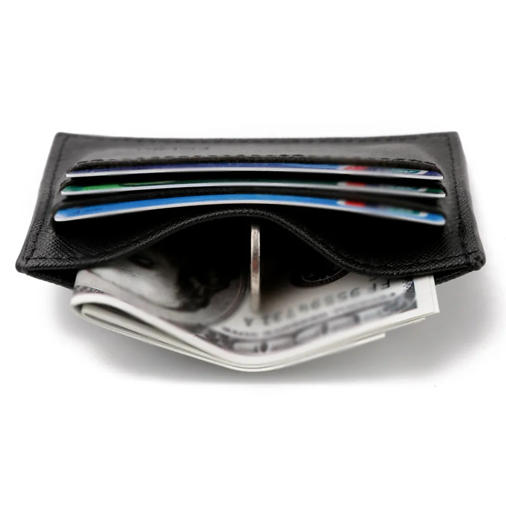 

Pu leather men's short ultra-thin card package letter print wallet mini ID card bus card card holder wallet travel card package