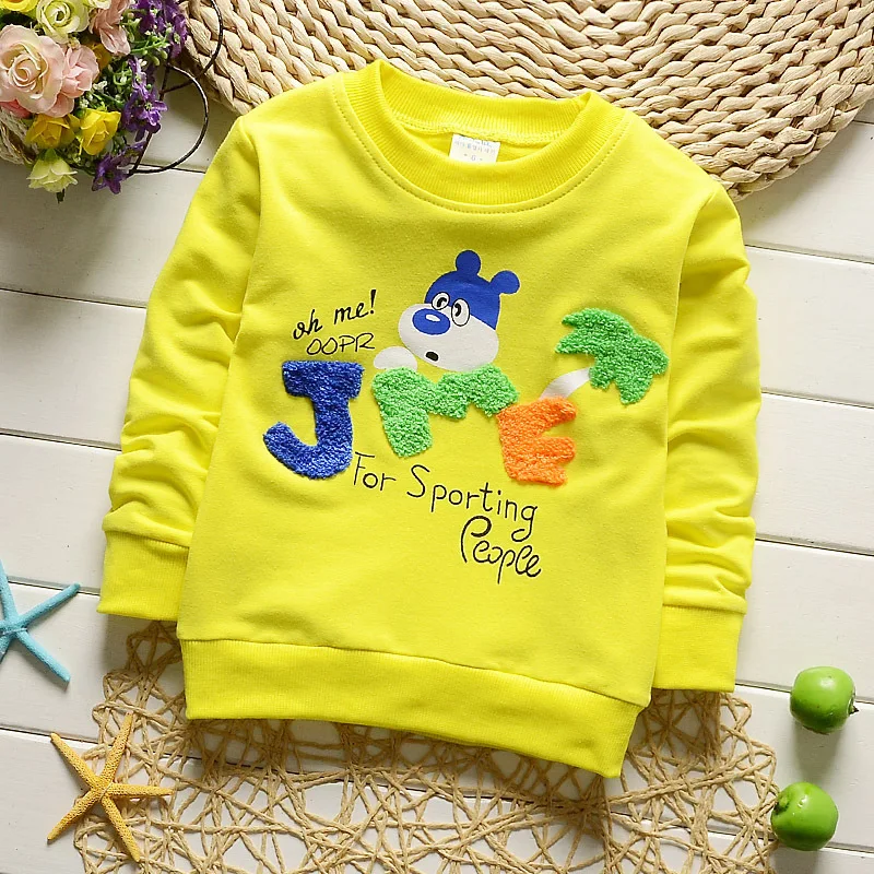 

Retail Autumn Spring Sweatshirt Children Girls Boy Clothes Cotton Sports Suit Cartoon Print Kids Clothing Long Sleeve T-Shirt