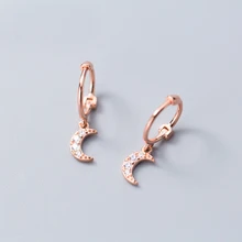 MloveAcc Fashion Серебро 925 пробы Moon CZ очаровательные серьги-кольца для женщин Стерлинговое Серебро-ювелирные изделия