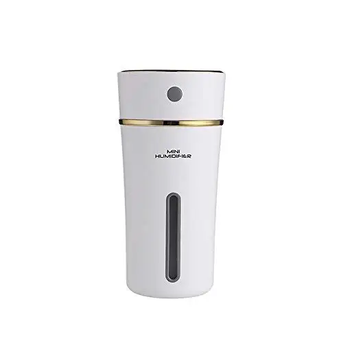 

500mAh Battery Powered 300ML Cup Humidifier USB Aroma Lamp Ultrasonic Essential Oil Ultrasonic Diffuser (White)