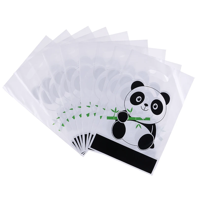 

10pcs/lot Panda theme gift bags kids birthday party decorations Panda plastic candy bags Panda theme plastic candy bags