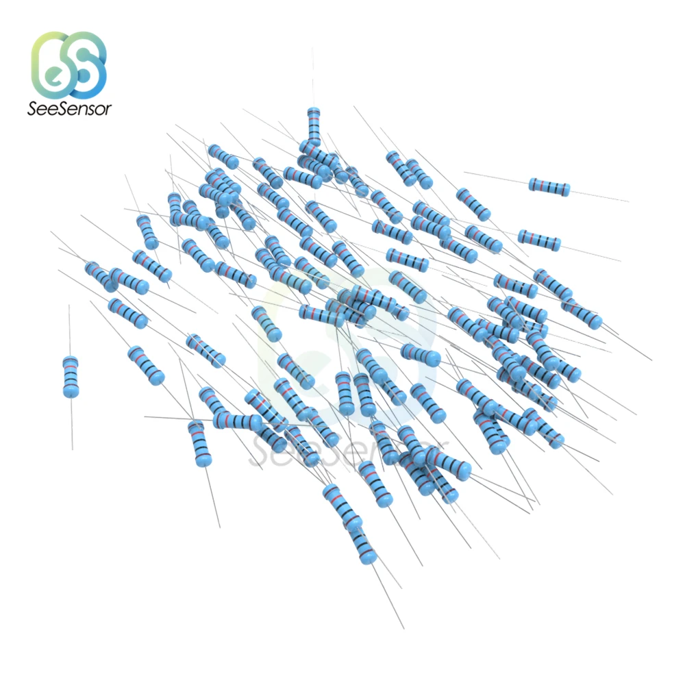 100 шт. 1/2W 0,5 W 1R~ 1 м 1% металлического пленочного резистора 100R 220R 1K 1,2 K 2,2 K 4,7 K 10K 22K 47K 100 к 100 220 2K2 4K7 ohm Сопротивление