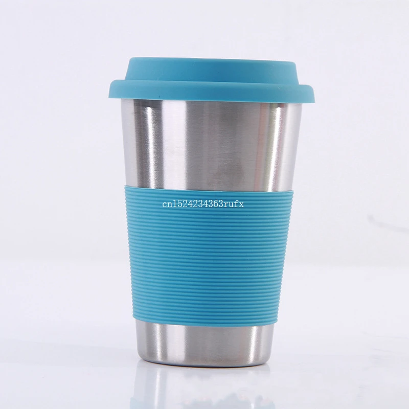 

20pcs 500ml Stainless Steel Beer Mugs Drinking Water Bottle Wine Bottle With Cover Silicone Sleeve Curling Cups