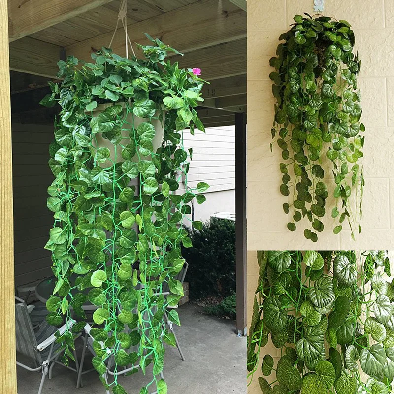 4 Bunchs Artificial Ivy Vine Greenery Fake Hanging Plant Leaves For Indoor Outdoor Decor(Begonia Leaves