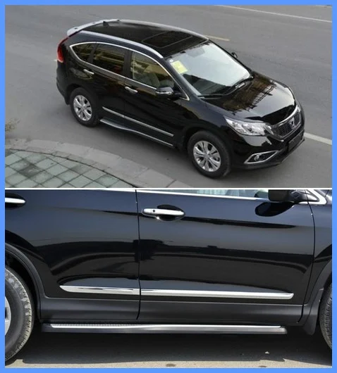 High quality ABS Chromes 4pcs side door decoration trim streamer,side door protection bar  For Honda CRV 2012-2016