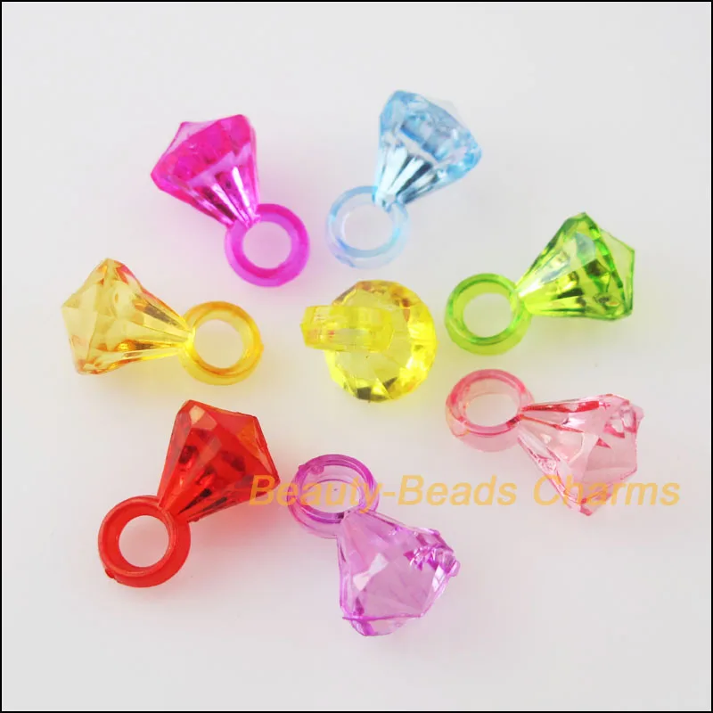 

70Pcs Mixed Plastic Acrylic Faceted Teardrop Charms Pendants 8x14.5mm
