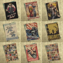 Fallout 3 4 Game Poster Home Furnishing decoration Kraft Game Poster Drawing core Wall stickers 42*30cm