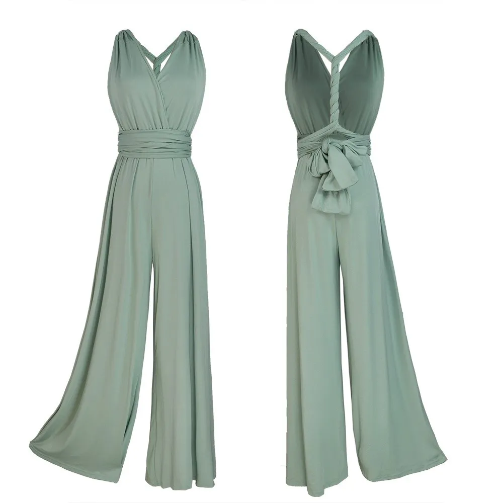 

Summer Women Sleeveless Sexy Jumpsuit Solid Casual Various Wearing Bandage Palysuit Club Party Long Romper