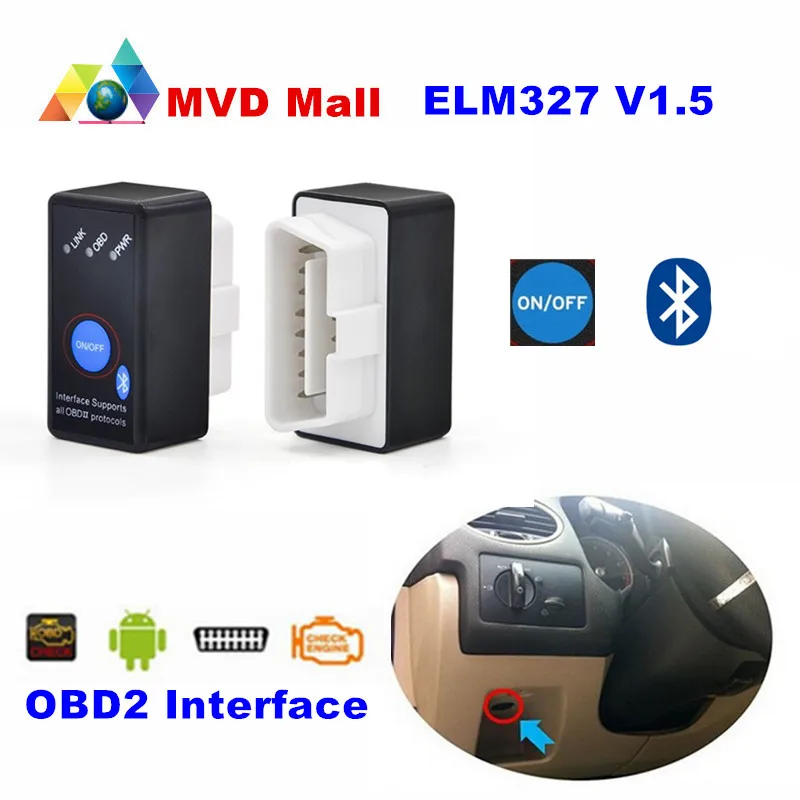 Prix pour Réel V1.5 25K80 Super MINI ELM327 Interrupteur Bluetooth ELM 327 OBD2 OBDII Interface Android Couple Lecteur de Code Livraison GRATUITE Prix pour Réel V1.5 25K80 Super MINI ELM327 Interrupteur Bluetooth ELM 327 OBD2 OBDII Interface Android Couple Lecteur de Code Livraison GRATUITE