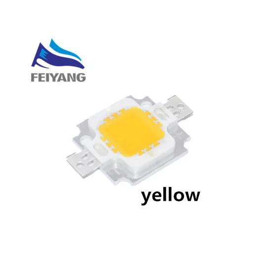 10 Вт светодиодный чип интегрированный высокой мощности 10 Вт светодиодный бисер 10 Вт белый/теплый белый/красный/зеленый/синий/желтый светодиодный чип - Цвет: yellow